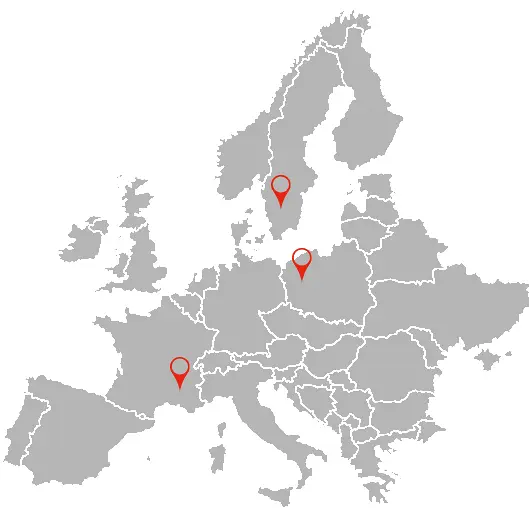 Carte des implantations Demex