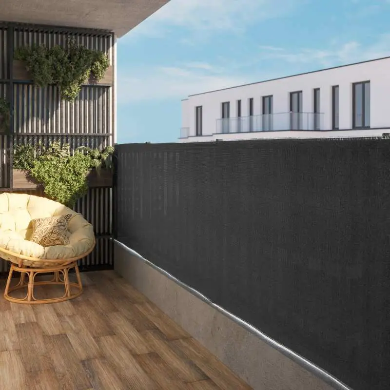 Brise-vue BLACKOUT 300gr/m² - gris anthracite - 1200mm - L=25m 