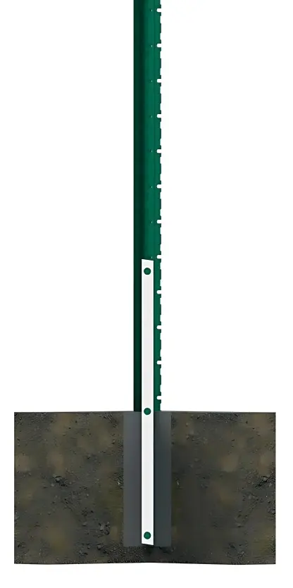 Renfort pour poteau viking fix 1000x40x4mm - RAL 6005