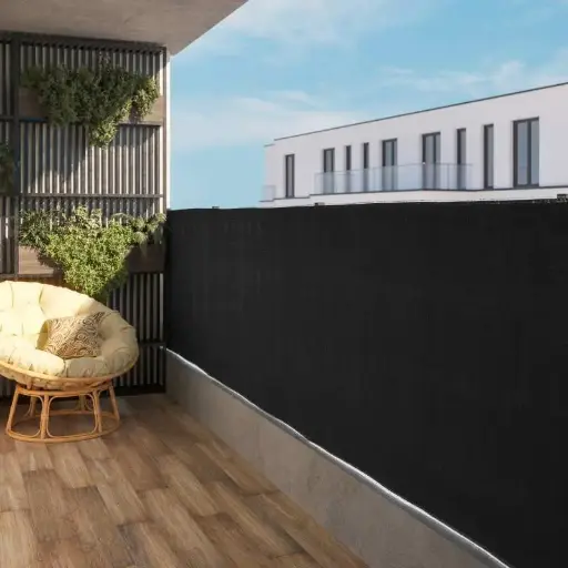 [BVN1800] Brise-vue BLACKOUT 300gr/m² - noir - 1800mm - L=25m
